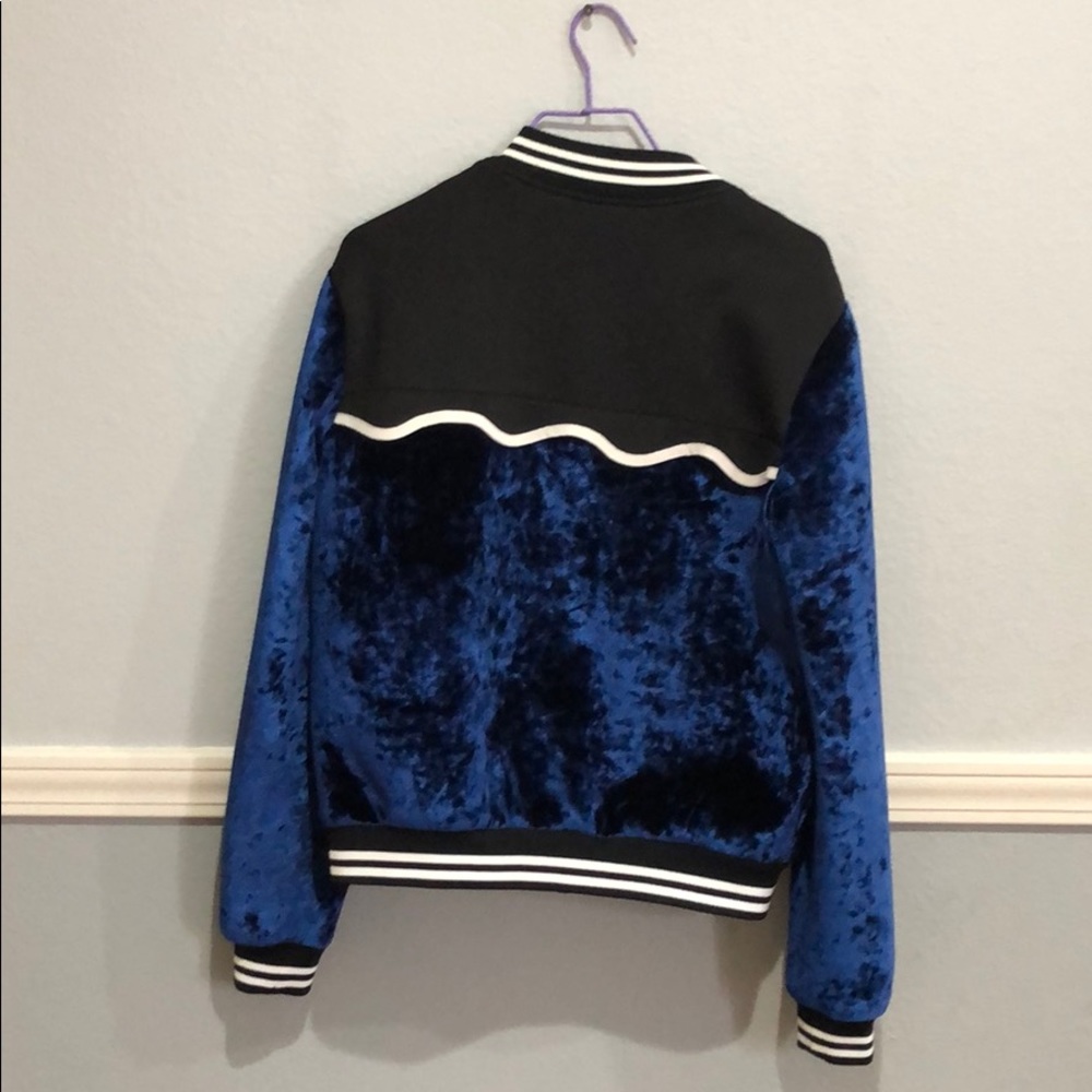 Bebe blue velvet outer space Bomber Jacket - Picture 6 of 6